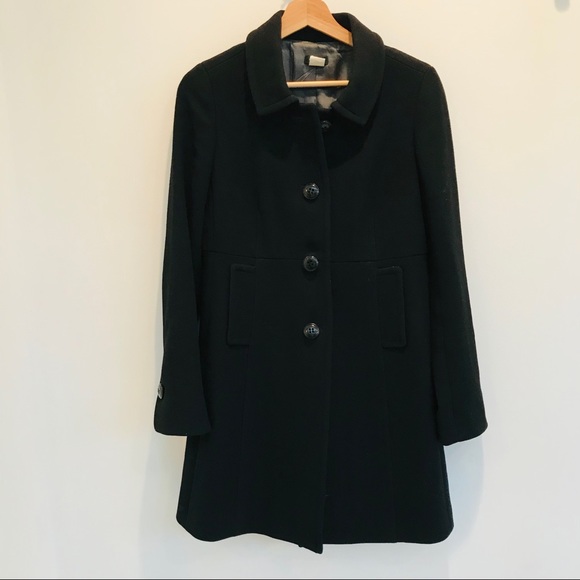 J. Crew wool coat black size 6 item 85859